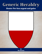 Generic Heraldry: Heater Per fess argent and gules