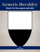 Generic Heraldry: Heater Per fess argent and sable