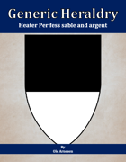 Generic Heraldry: Heater Per fess sable and argent