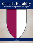 Generic Heraldry: Heater Per pale purpure and argent