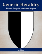 Generic Heraldry: Heater Per pale sable and argent