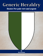 Generic Heraldry: Heater Per pale vert and argent