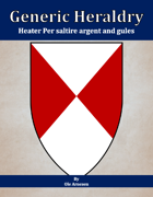 Generic Heraldry: Heater Per saltire argent and gules