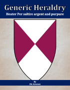 Generic Heraldry: Heater Per saltire argent and purpure