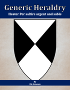 Generic Heraldry: Heater Per saltire argent and sable