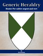 Generic Heraldry: Heater Per saltire argent and vert