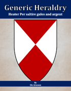 Generic Heraldry: Heater Per saltire gules and argent