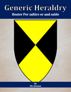 Generic Heraldry: Heater Per saltire or and sable
