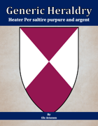 Generic Heraldry: Heater Per saltire purpure and argent