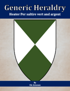 Generic Heraldry: Heater Per saltire vert and argent