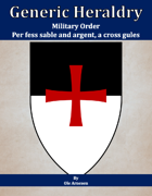 Generic Heraldry: Military Order- Per fess, sable and argent, a cross patee gules