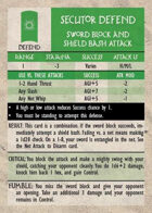 GQR Secutor Sword Block & Shield Bash (replacement card)