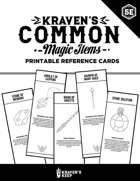 Kraven's Common Magic Item Cards (Black and White)