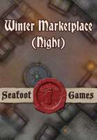 Seafoot Games - Winter Marketplace (Night) | 20x30 Battlemap