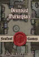 Seafoot Games - Destroyed Marketplace | 20x30 Battlemap