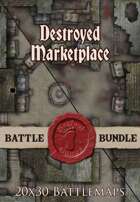 Seafoot Games - Destroyed Marketplace | 20x30 Battlemap [BUNDLE]
