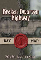Seafoot Games - Broken Dwarven Highway | 20x30 Battlemap