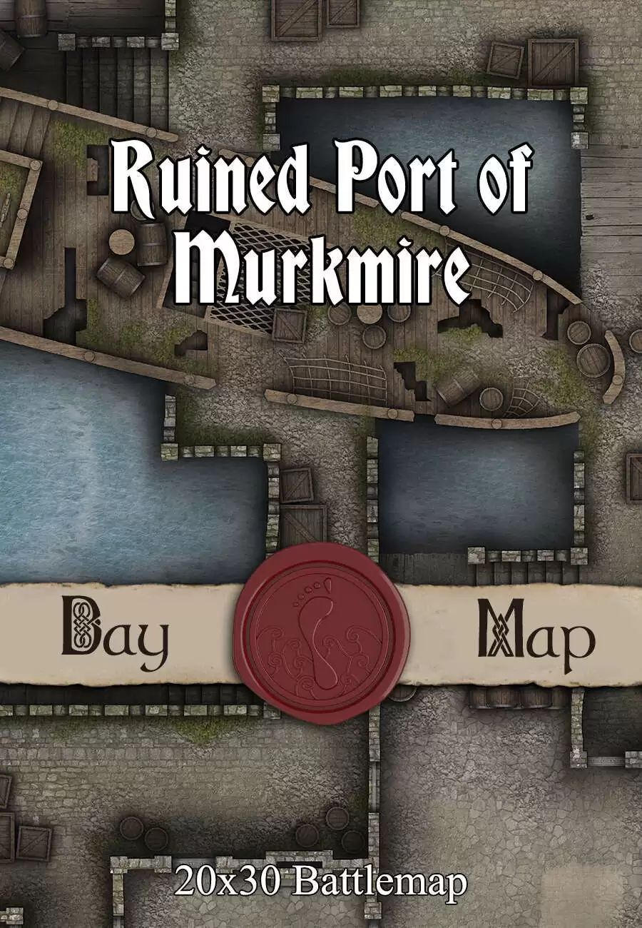 Seafoot Games - Ruined Port of Murkmire | 20x30 Battlemap - Seafoot ...