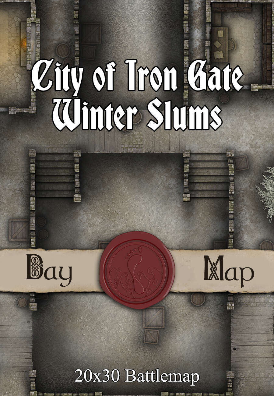 Seafoot Games - City of Iron Gate Winter Slums | 20x30 Battlemap - Seafoot  Games | Towns & Cities | Winter | DriveThruRPG