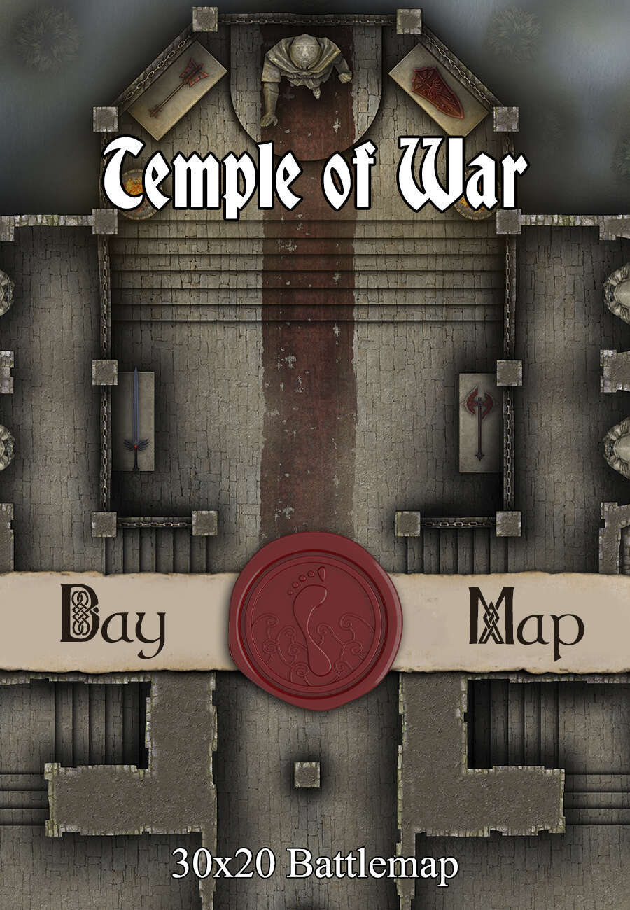 30x20 Battlemap - Temple of War - Seafoot Games | Temples | Forests ...