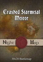 30x20 Battlemap - Crashed Starmetal Meteor (Night)