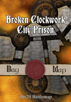 30x20 Battlemap - Broken Clockwork City Prison
