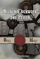 30x20 Battlemap - Broken Clockwork Sky Prison