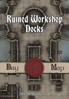 30x20 Battlemap - Ruined Workshop Docks