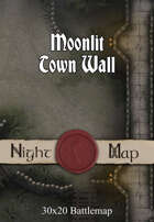 30x20 Battlemap - Moonlit Town Wall