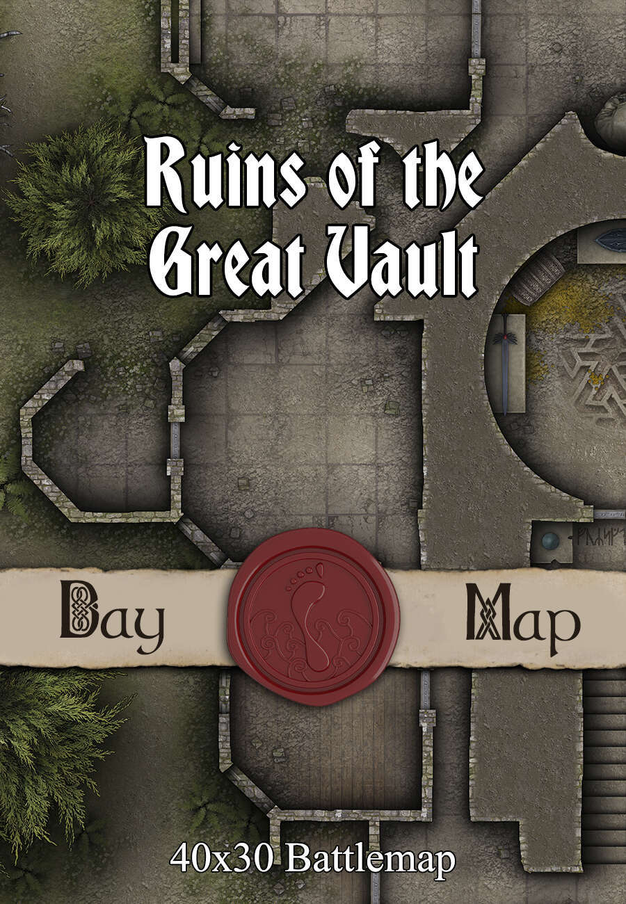 40x30 Battlemap - Ruins of the Great Vault - Seafoot Games | Ruins ...