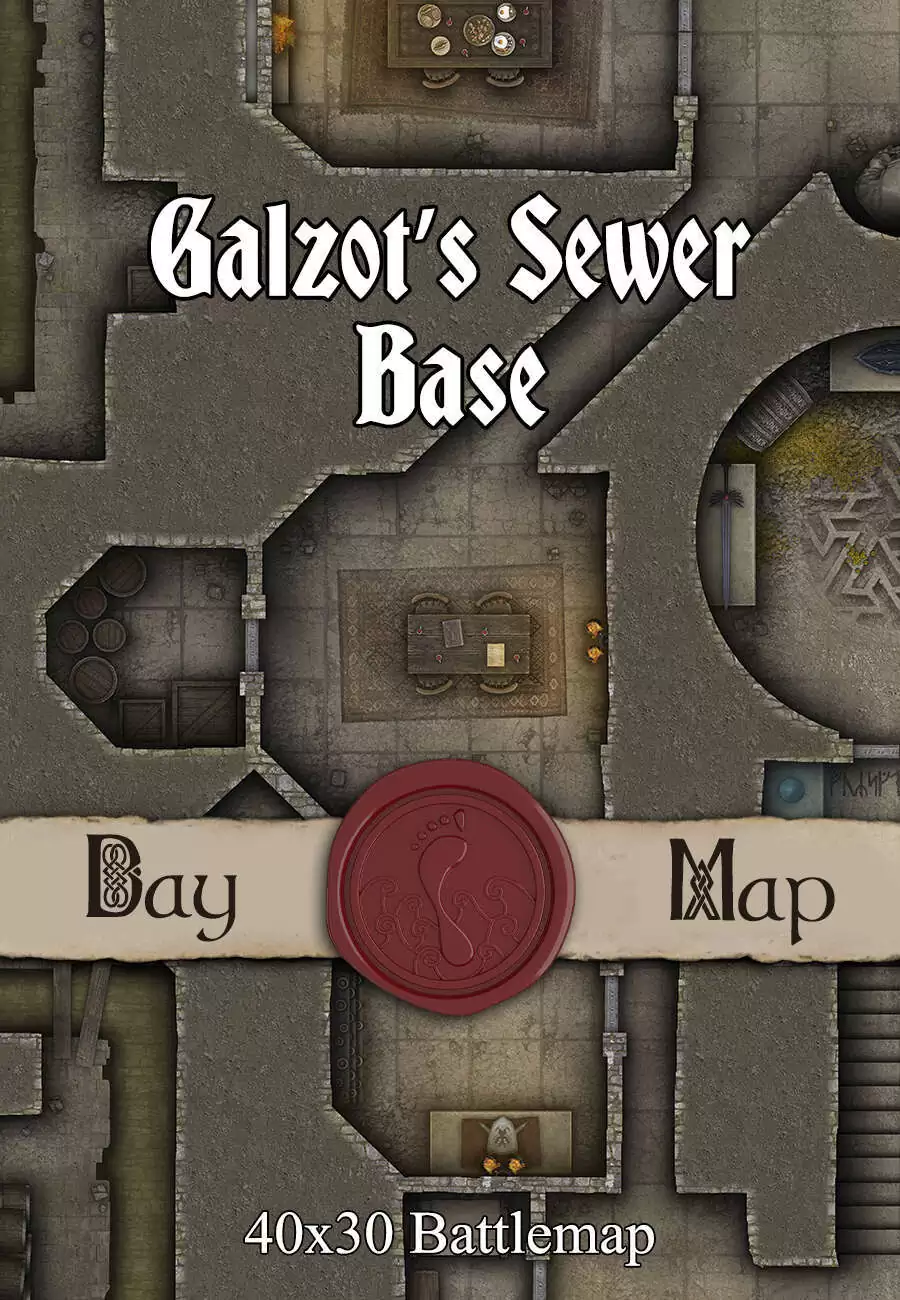 40x30 Battlemap - Galzot’s Sewer Base - Seafoot Games | Towns & Cities ...