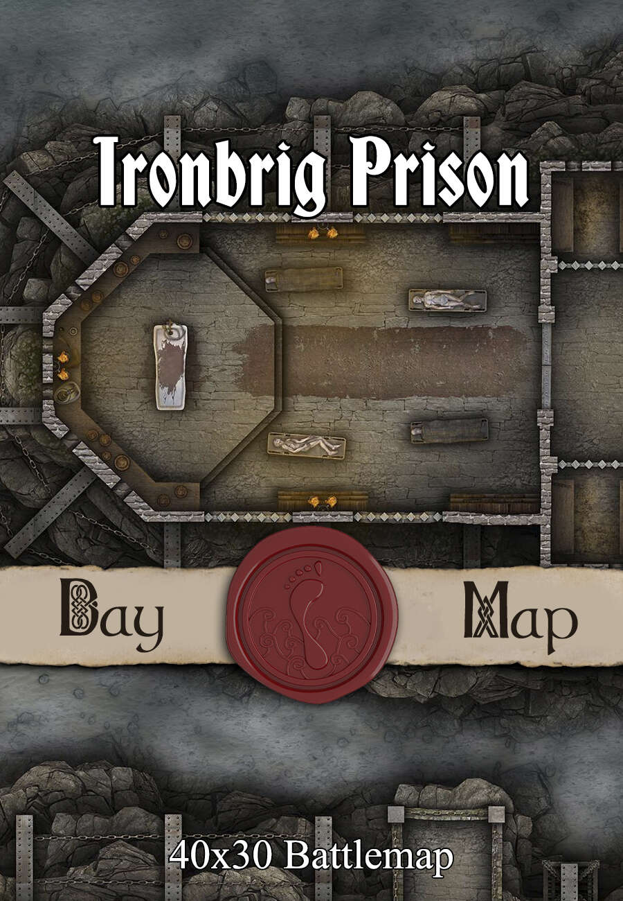 40x30 Battlemap - Ironbrig Prison - Seafoot Games | Castles, Manors ...