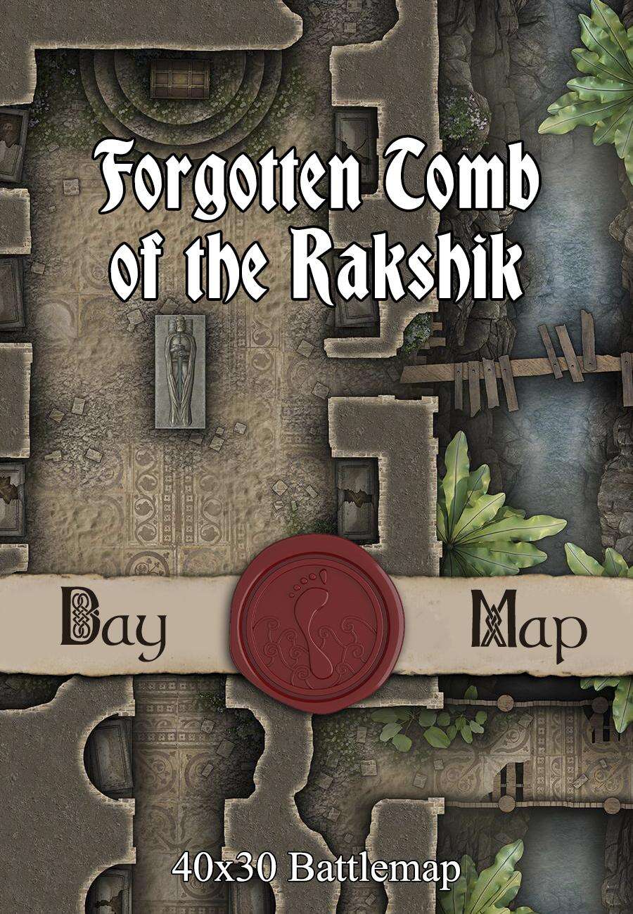 40x30 Battlemap - Forgotten Tomb of the Rakshik - Seafoot Games | Tombs ...