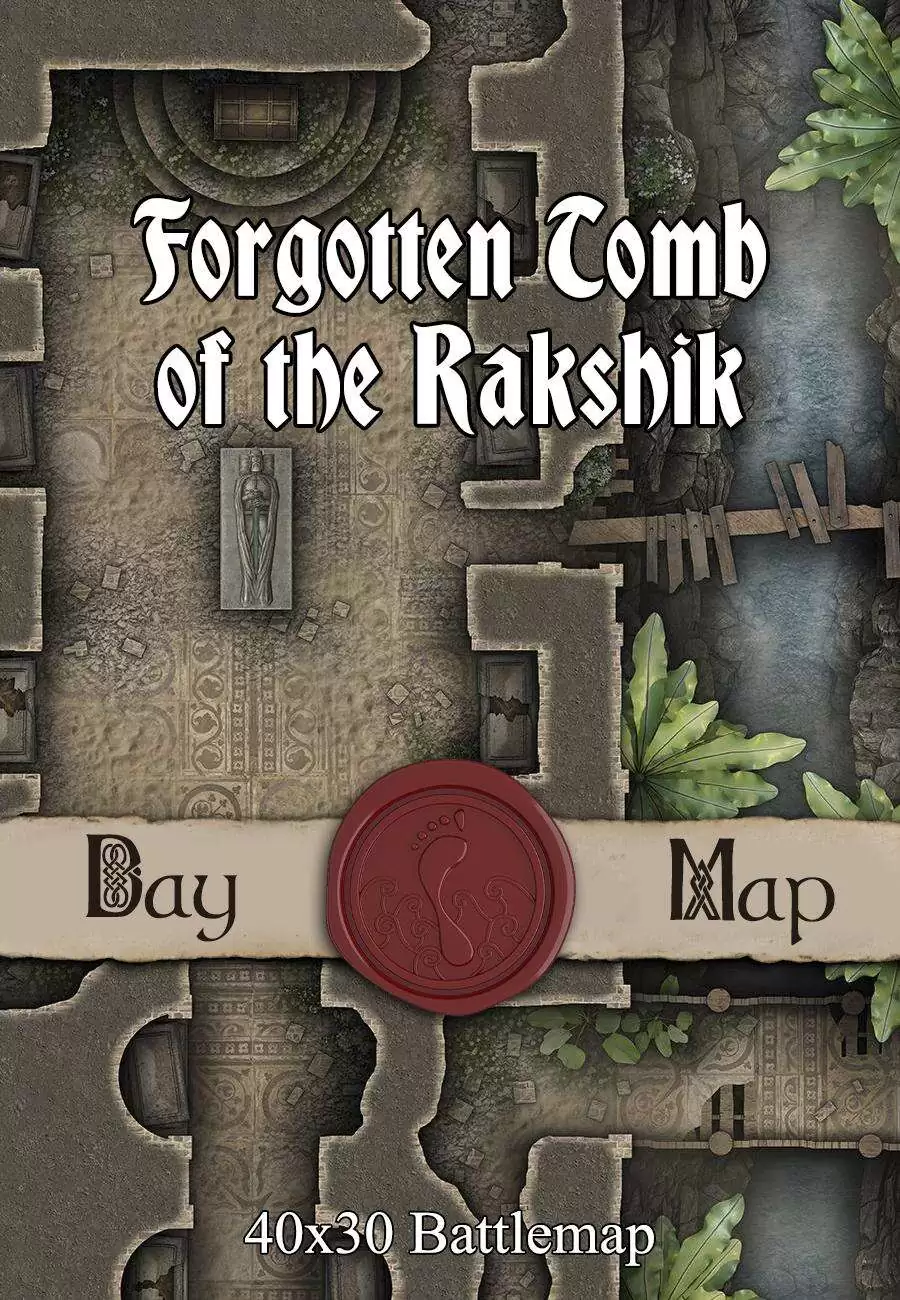 40x30 Battlemap - Forgotten Tomb of the Rakshik - Seafoot Games | Tombs ...