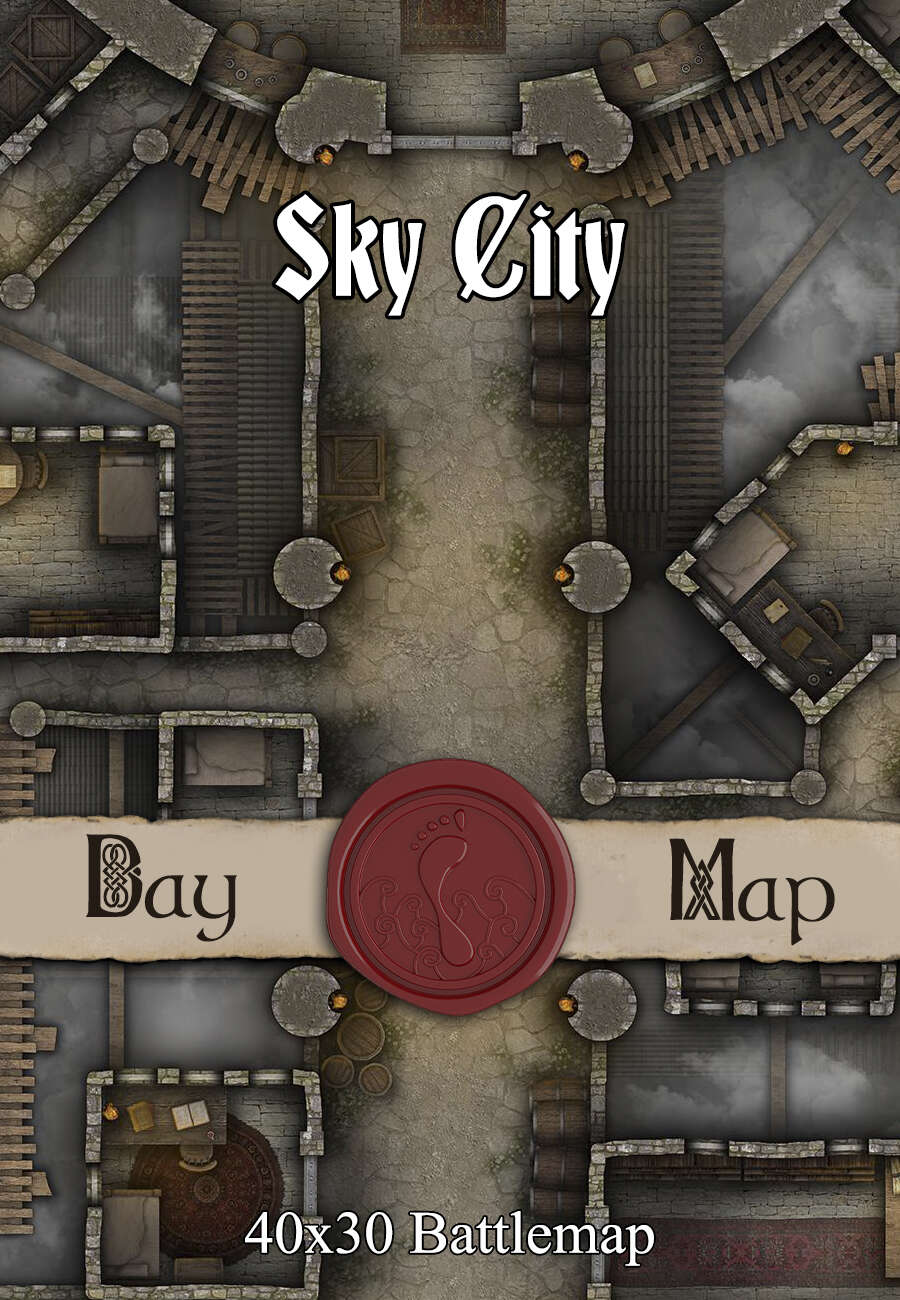40x30 Battlemap - Sky City - Seafoot Games | Towns & Cities | Magical ...