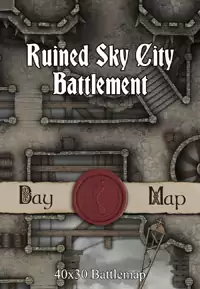 40x30 Battlemap - Ruined Eldritch Sky City Battlement - Seafoot Games ...