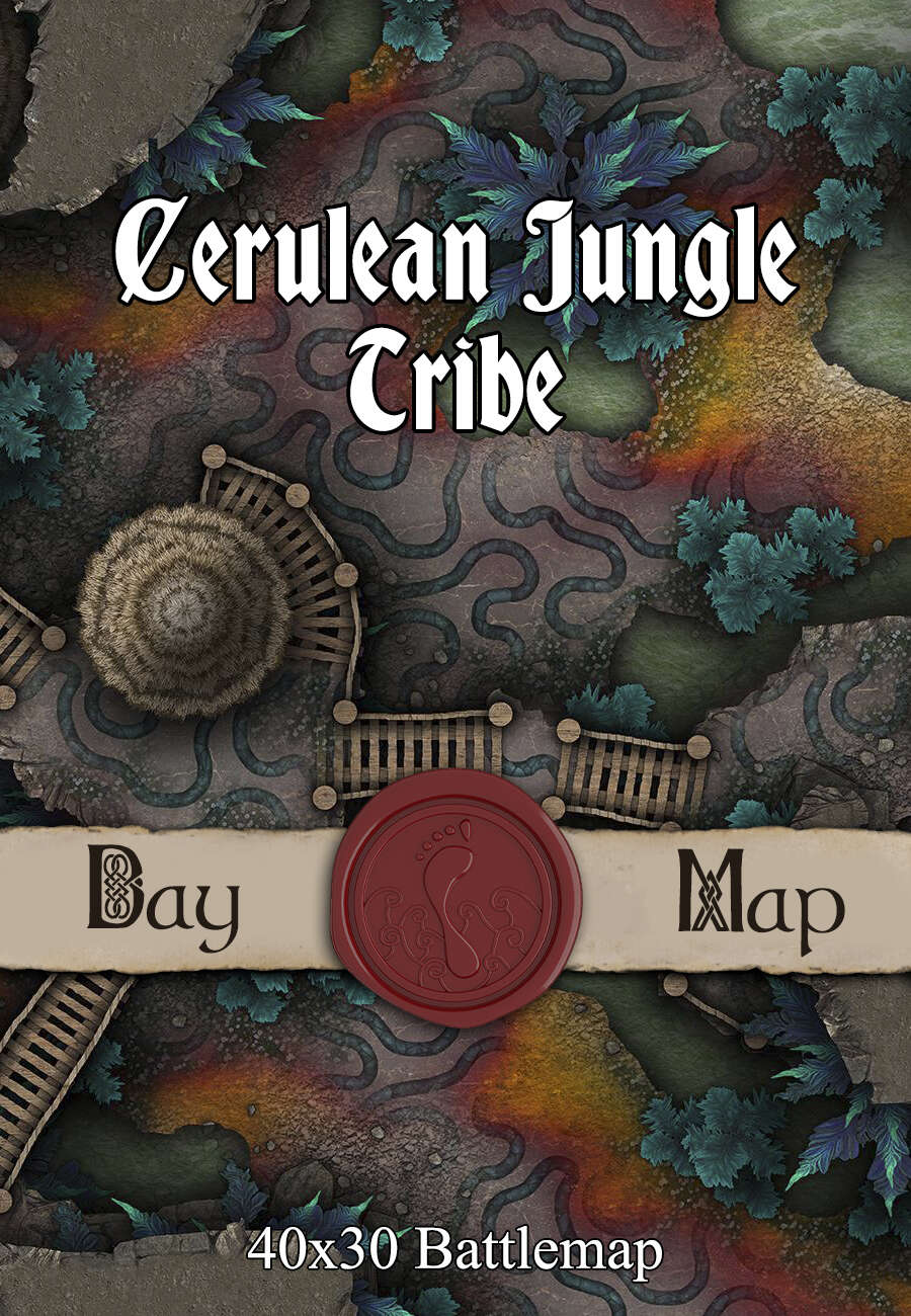 40x30 Battlemap - Cerulean Jungle Tribe - Seafoot Games | Camps ...