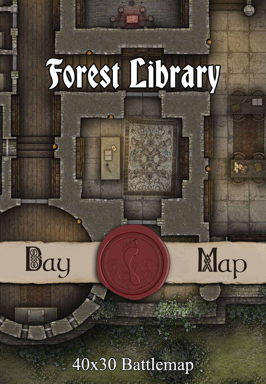40x30 Battlemap - Forest Library - Seafoot Games | Towns & Cities ...