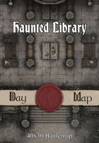 40x30 Battlemap - Haunted Library