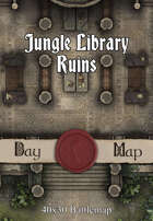 40x30 Battlemap - Jungle Library Ruins