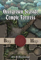 40x30 Battlemap - Overgrown Seaside Temple Fortress