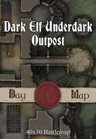 40x30 Battlemap - Dark Elf Underdark Outpost