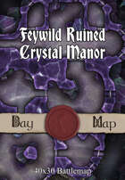 40x30 Battlemap - Feywild Ruined Crystal Manor