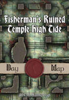 40x30 Battlemap - Fisherman’s Ruined Temple High Tide