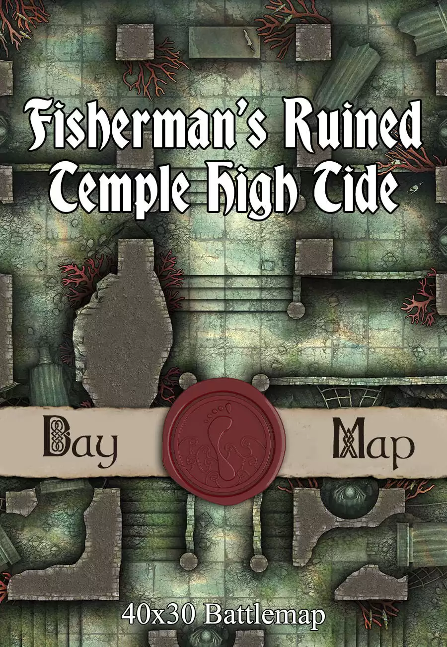 40x30 Battlemap - Fisherman’s Ruined Temple High Tide - Seafoot Games ...