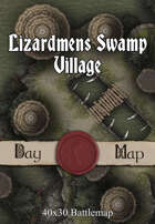 40x30 Battlemap - Lizardmens Swamp Village