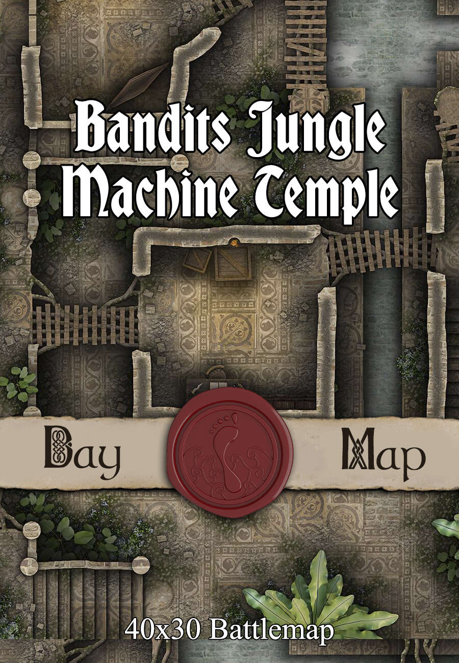40x30 Battlemap - Bandits Jungle Temple Machine - Seafoot Games | Camps ...
