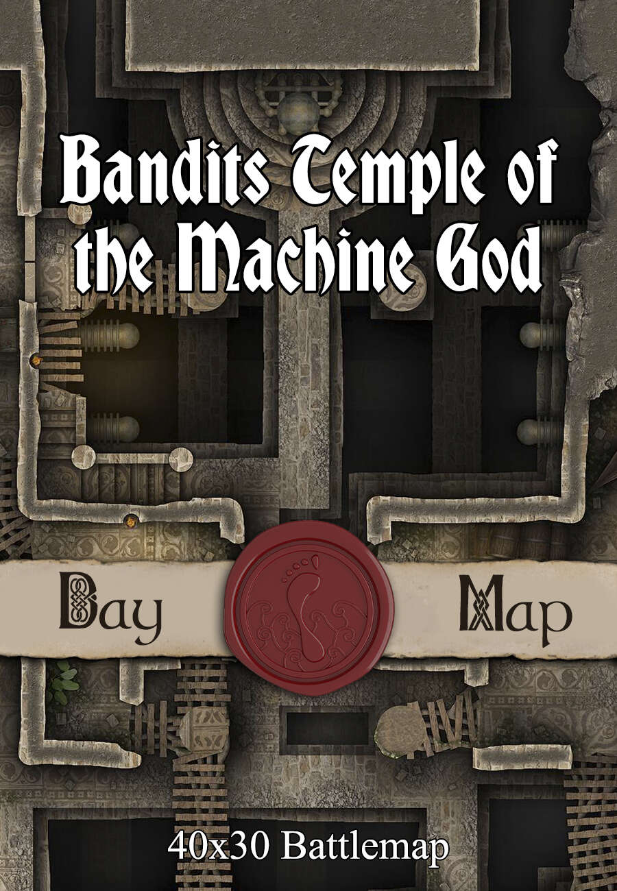 40x30 Battlemap - Bandits Temple of the Machine God - Seafoot Games ...