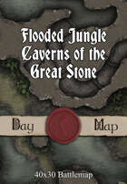 40x30 Battlemap - Flooded Jungle Caverns of the Great Stone