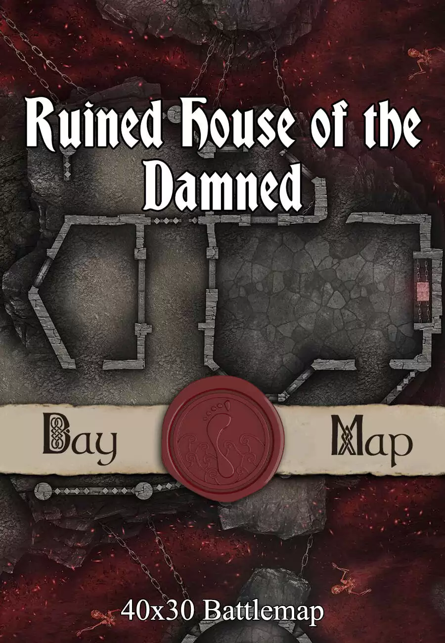 40x30 Battlemap - Ruined House of the Damned - Seafoot Games | Demonic ...